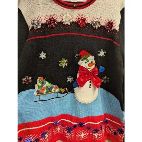 Women's Festive Christmas Snowman sweater by Holiday Time size XL - Picture 3 of 6